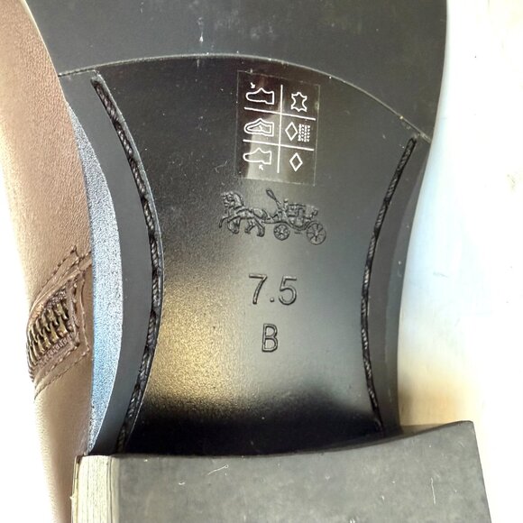 Coach Montana Leather Ankle Boots Block Heel Brown Womens Size 7.5 B - Picture 11 of 12